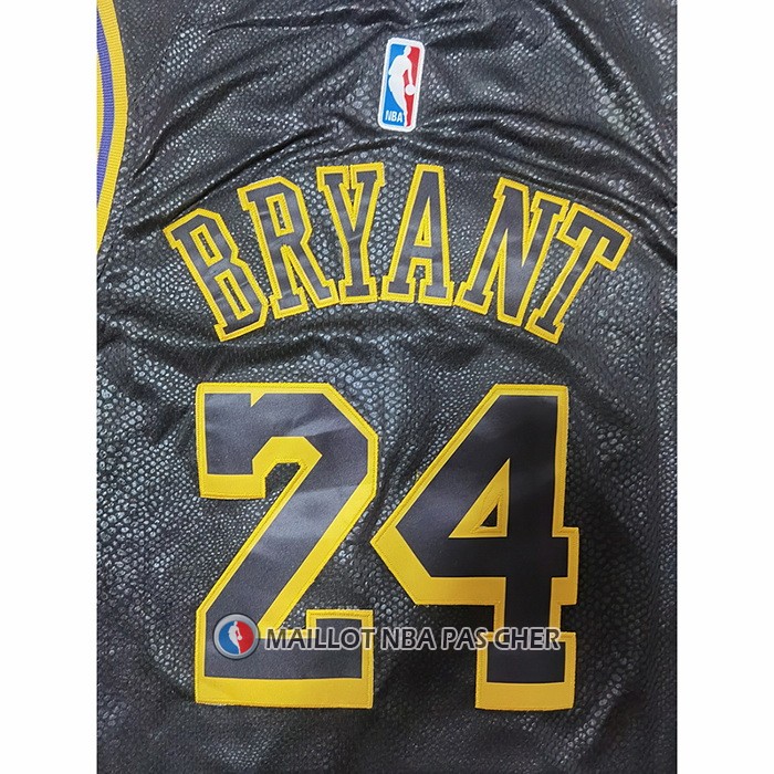Maillot Los Angeles Lakers Kobe Bryant NO 24 Crenshaw Black Mamba Noir